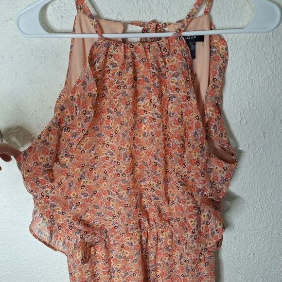 Aqua Floral Peach Maxi Dress Medium - Picture 4 of 4
